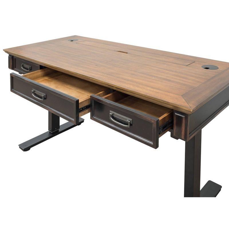 Hartford Electric Sit/Stand Desk Brown - Martin Furniture