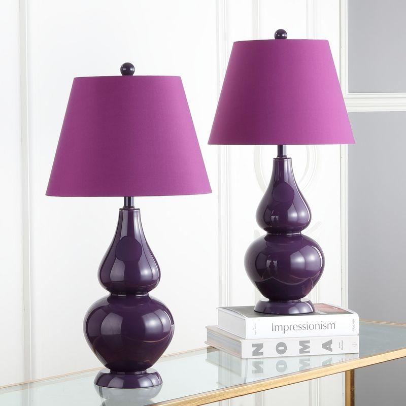 Cybil Double Gourd Lamp (Set of 2) - Dark Purple - Safavieh.