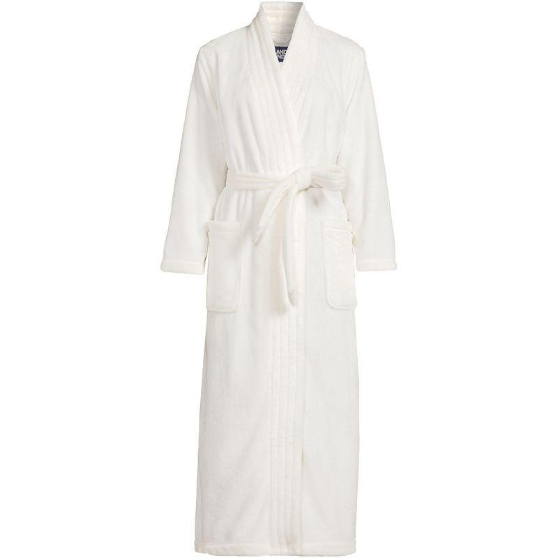 Lands' End Women's Cozy Plush Long Wrap Robe