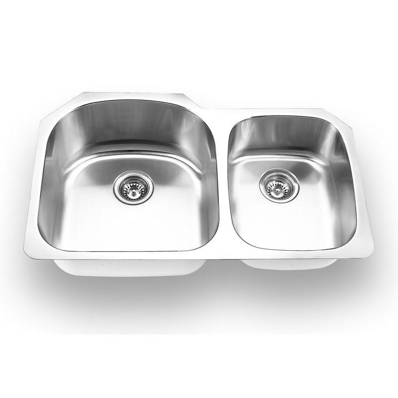 33.8'' L Undermount Double Bowl Stainless Steel Kitchen Sink