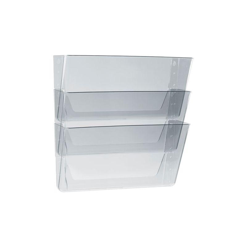 Storex Wall File, 3 Sections, Legal Size 16" x 4" x 14", Clear, 3/Set