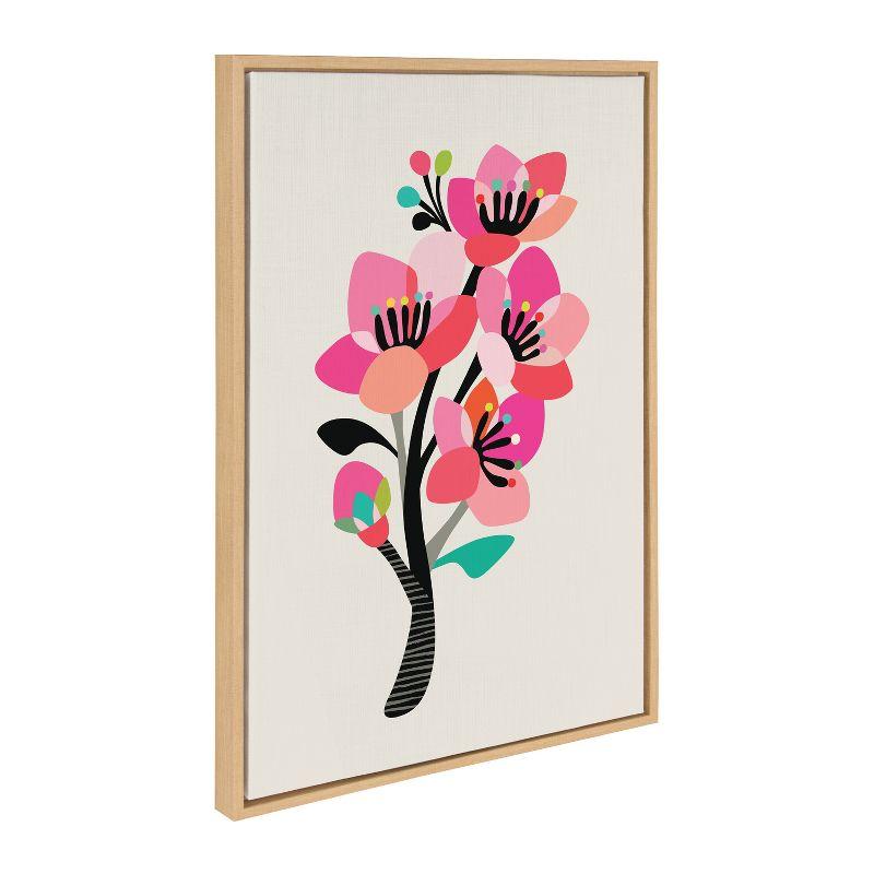 Kate and Laurel Sylvie Mid Century Modern Cherry Blossoms Framed Canvas by Rachel Lee of My Dream Wall