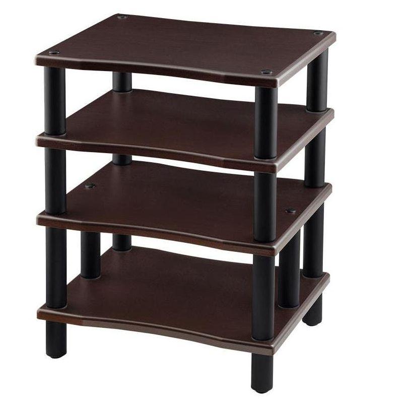 Monolith 4 Tier Audio Stand XL - Espresso, Open Air Design, Each Shelf Supports Up to 75 lbs., Perfect Way to Organize AV Components