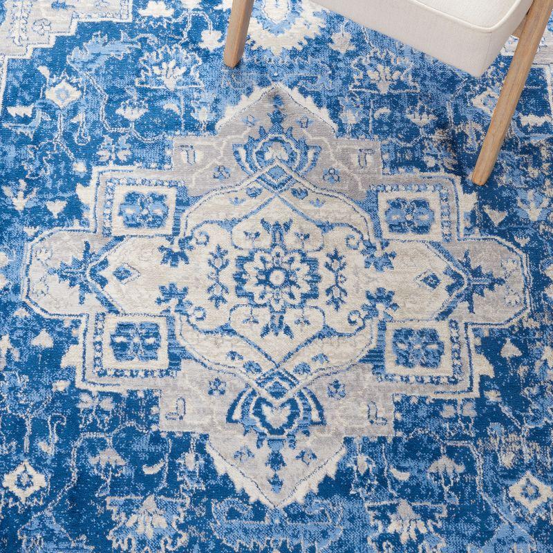 Brentwood BNT851 Power Loomed Indoor Area Rug - Navy/Grey - 6'x9' - Safavieh