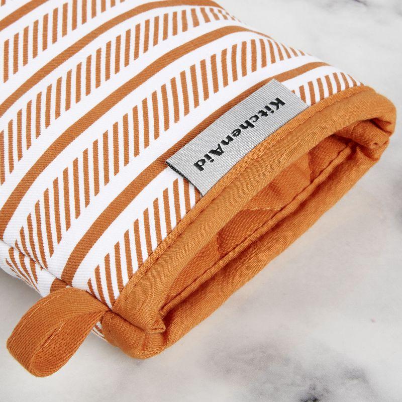 Honey and White Striped Silicone Oven Mitt Set