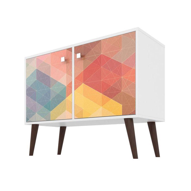 Avesta 2.0 Double Side Table White - Manhattan Comfort: Modern Corner Accent Table, Bedroom & Office Use