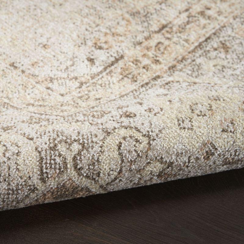 Astra Oriental Machine Washable Power Loom Polyester Area Rug in Beige