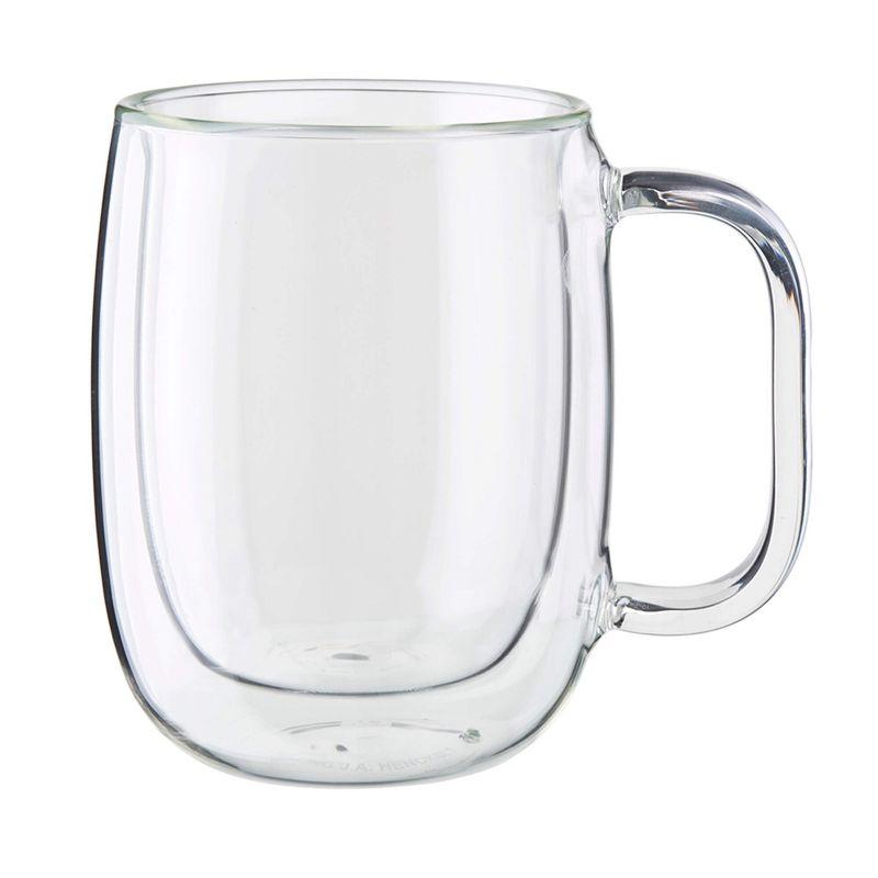 ZWILLING Sorrento Plus 4-pc Double Wall Glass Coffee Mugs, Insulated Coffee Mug, Clear