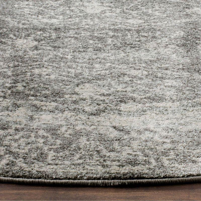 Evoke EVK270 Power Loomed Area Rug - Grey/Ivory - 3' round - Safavieh.