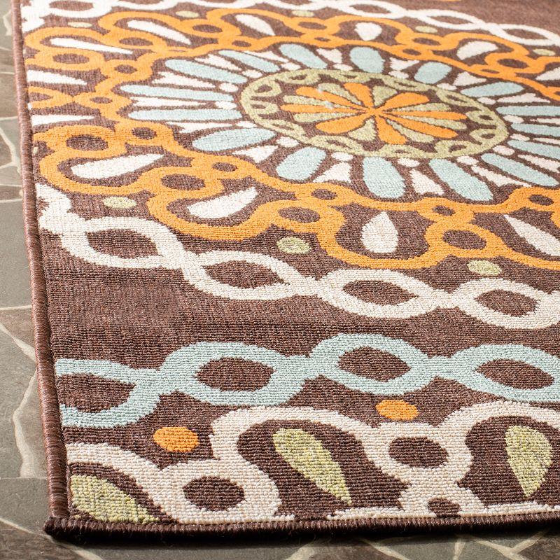 Veranda VER092 Power Loomed Indoor/Outdoor Accent Rug - Creme/Red - 2'x3'7" - Safavieh