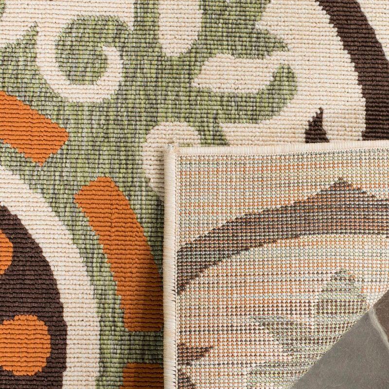Veranda VER002 Power Loomed Indoor and Outdoor Area Rug - Cream/Terracotta - 4'x5'7" - Safavieh.