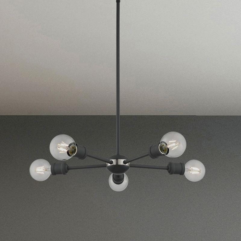 George Oliver 5 - Light Steel Dimmable Sputnik Sphere Chandelier