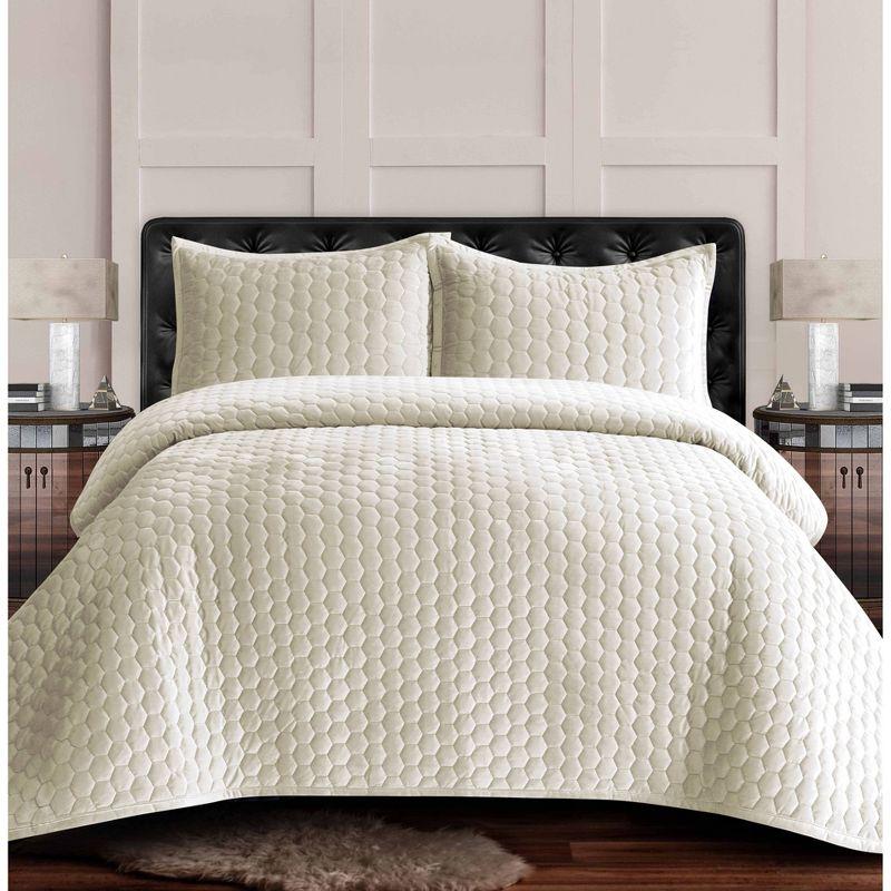 Tribeca Living Lugano Velvet Quilt Set