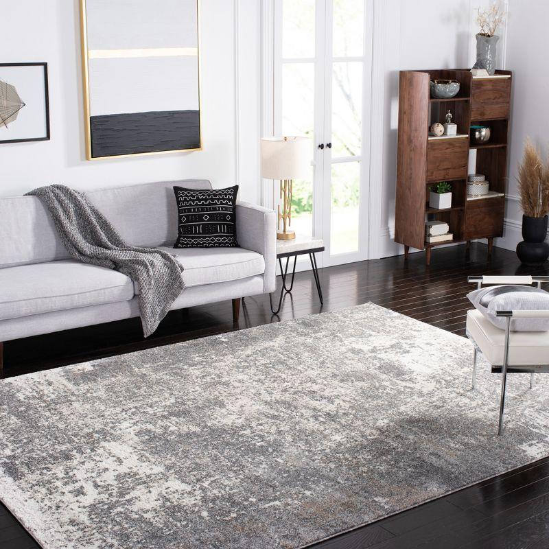 Aston ASN705 Power Loomed Indoor Area Rug - Grey/Ivory - 9'x12' - Safavieh