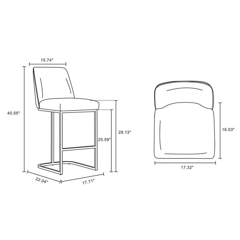 Manhattan Comfort Set of 3 Serena Barstools