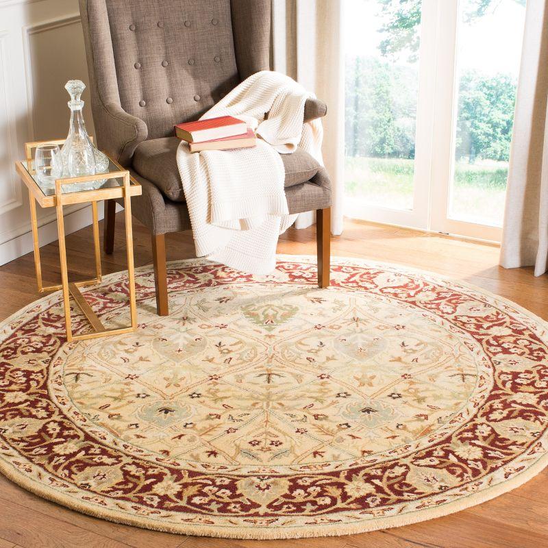 Persian Legend PL819 Hand Tufted Indoor Area Rug - 6' Round - Ivory/Rust - Safavieh