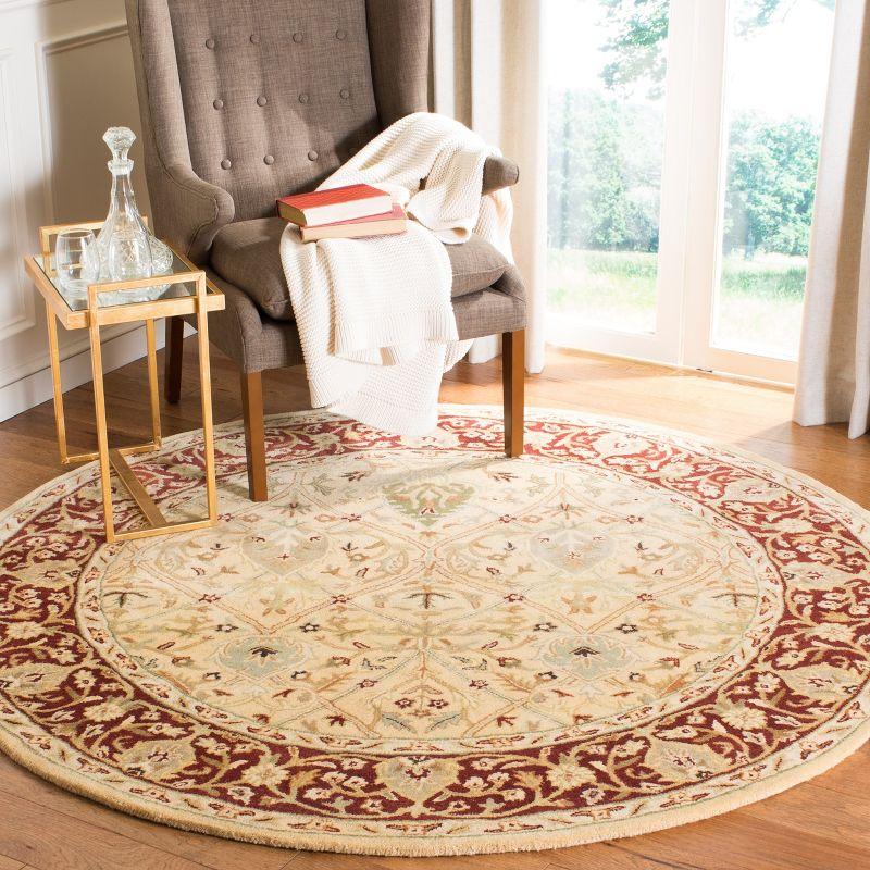 Ivory Rust Elegance 6' Round Hand-Tufted Wool Area Rug