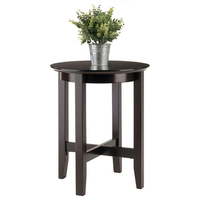 Toby End Table Espresso - Winsome: Solid Wood, Shaker-Style Legs, Bedroom & Den Use