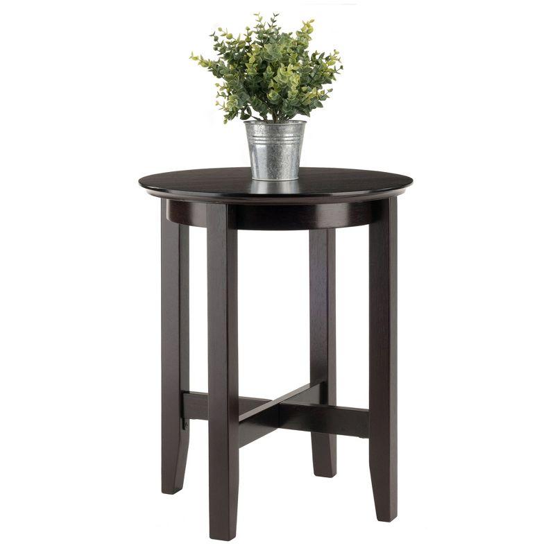 Toby End Table Espresso - Winsome: Solid Wood, Shaker-Style Legs, Bedroom & Den Use