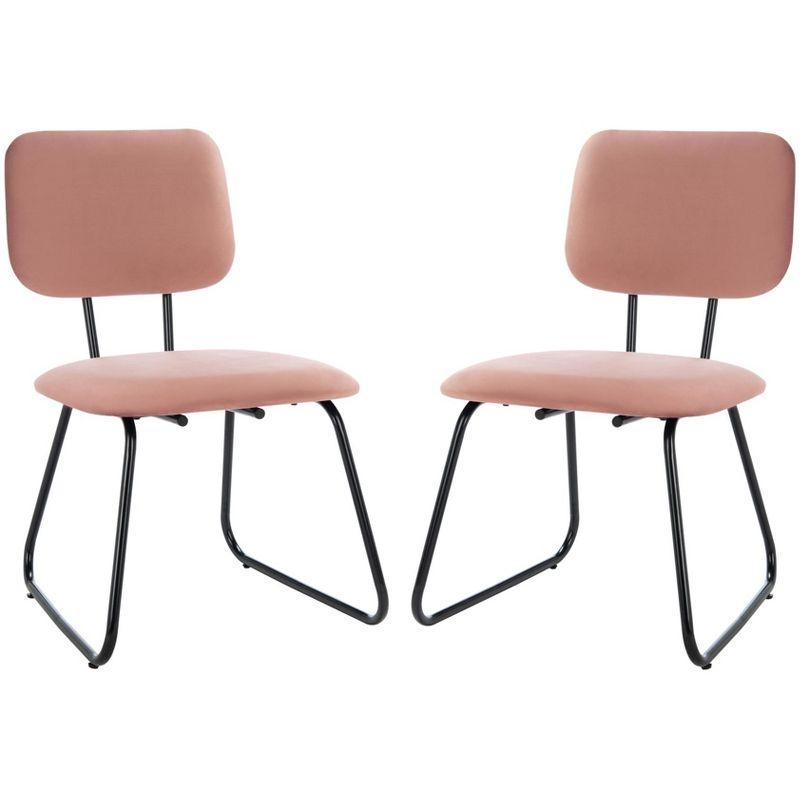 Chavelle Side Chair - ACH6205 - Set of 2 - Dusty Rose/Black - Safavieh