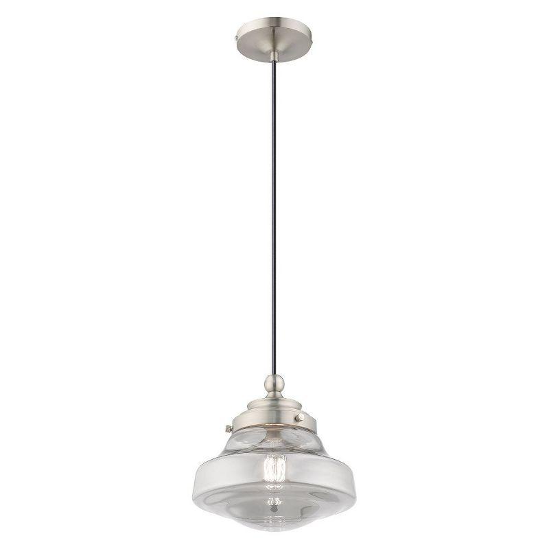 Livex Lighting Art Glass 1 - Light Pendant in  Brushed Nickel