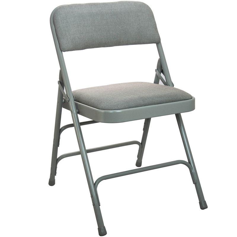 Flash Furniture Advantage Grey Padded Metal Folding Chair - Grey 1-in Fabric Seat