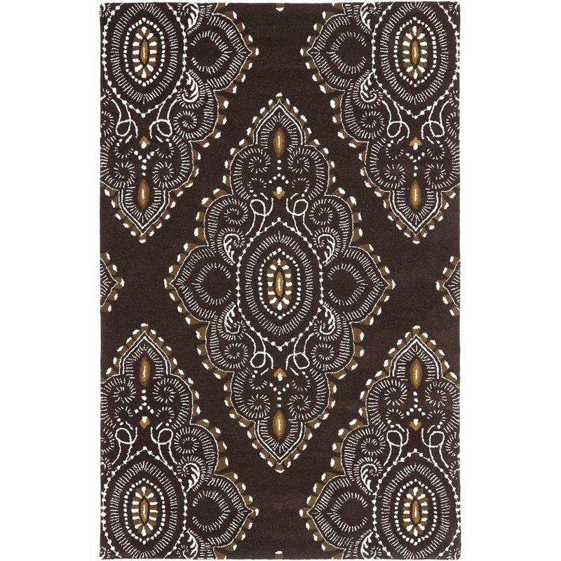 Wyndham WYD372 Hand Tufted Indoor Area Rug - Brown/Ivory - 5'x8' - Safavieh.
