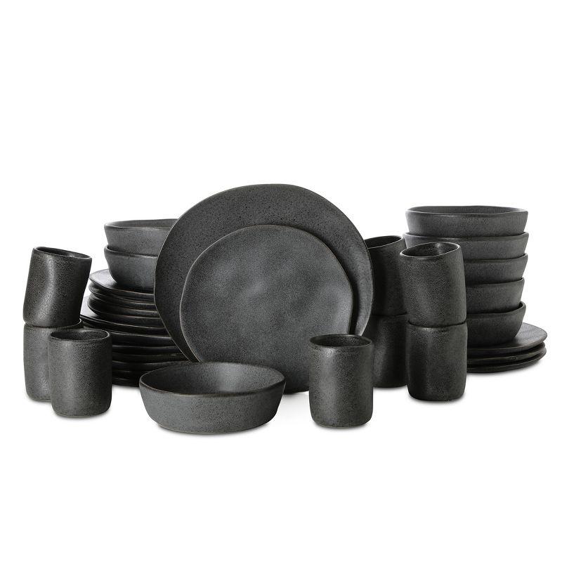 Stone by Mercer Project Hekonda Debossed 32-Piece Dinnerware Set Stoneware