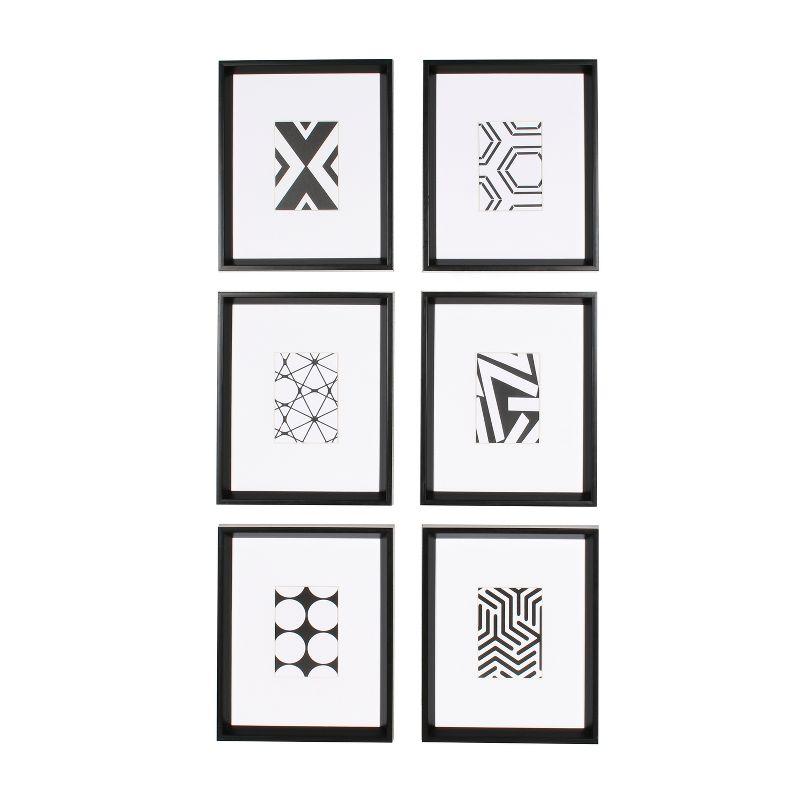6pc 12" x 15" Calter Framed Print Art Set Black - Kate and Laurel