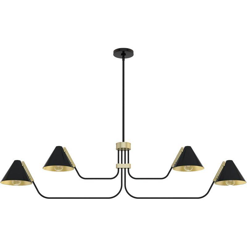 Matte Black and Gold 4-Light Grove Isle Chandelier