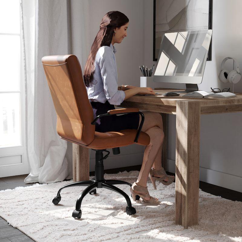 Mid-Back Executive Swivel Office Chair with Metal Frame and Arms