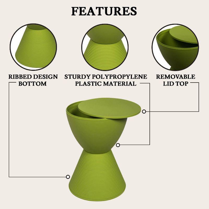 LeisureMod Boyd Modern Round Plastic Side Table