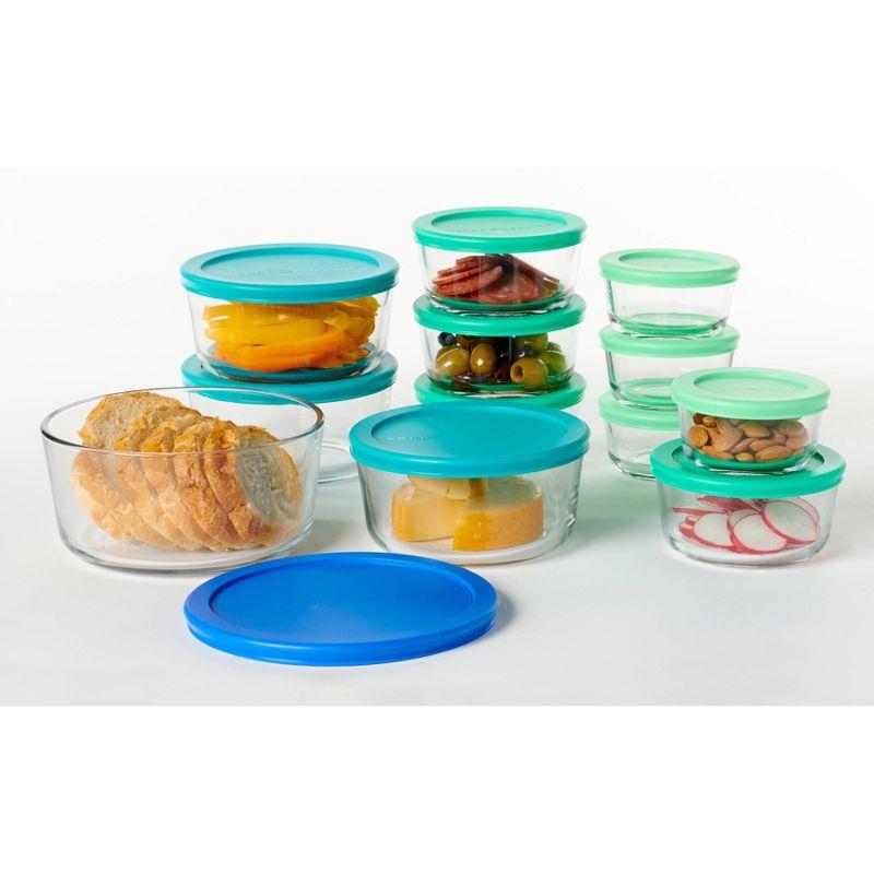 Anchor Hocking 24pc Glass SnugFit Food Storage Container Set: Oven & Freezer Safe, Microwave Safe Without Lid, Dishwasher Safe