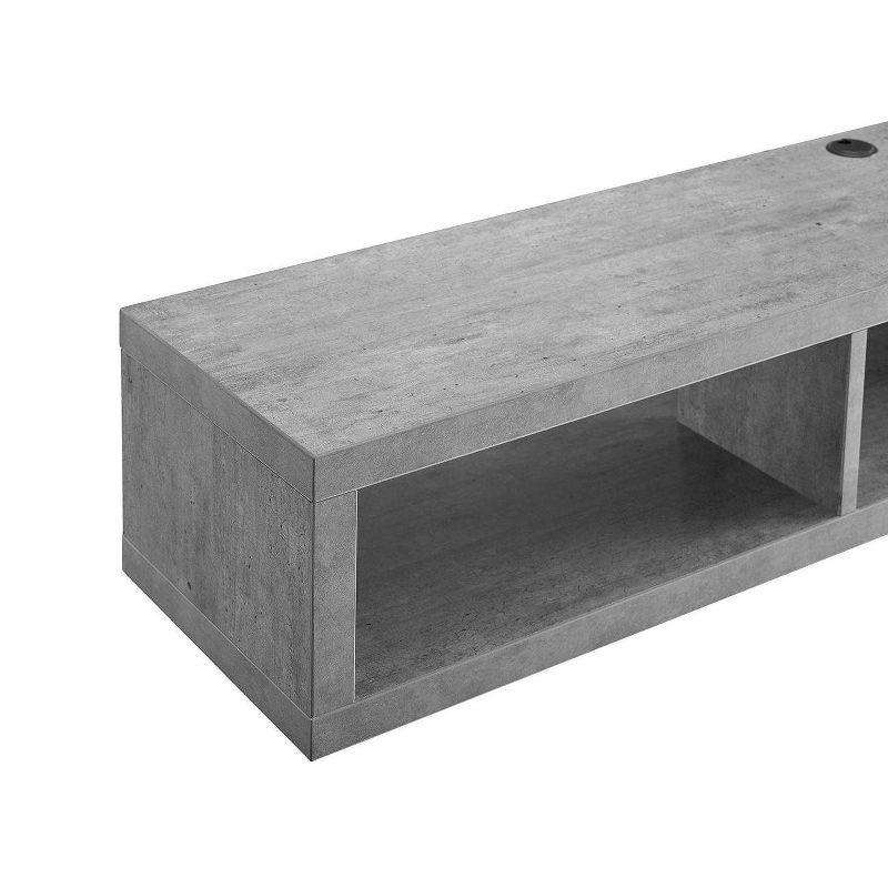 Martin Furniture Shallow Wall Mounted A/V Console TV Stand for TVs up to 60" Gray