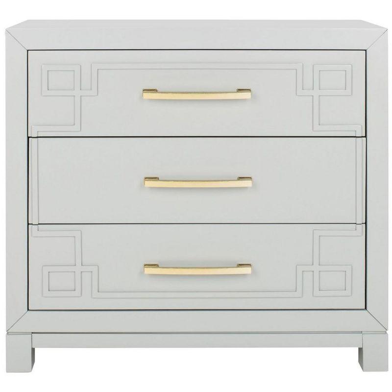 Gray and Gold Modern 3-Drawer Night Table