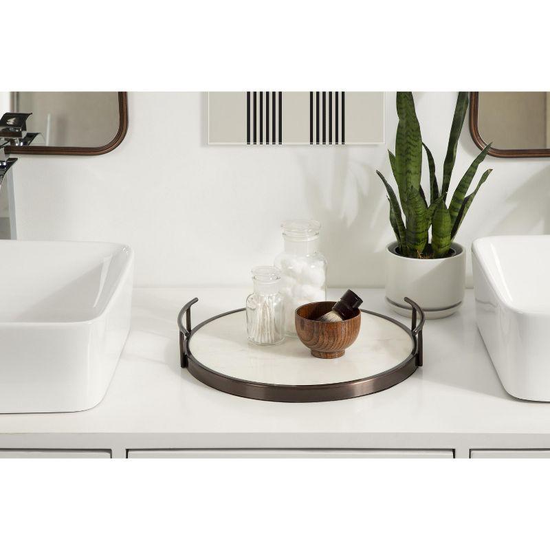 Kate and Laurel Marbury Tray, 14" Diameter, Bronze