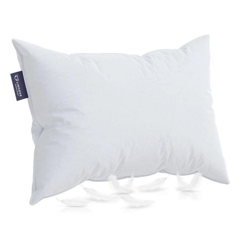 Lincove® Lincove Down & Feather Bed Pillows - Luxury Hotel Collection - 100% Cotton - 2 Pack