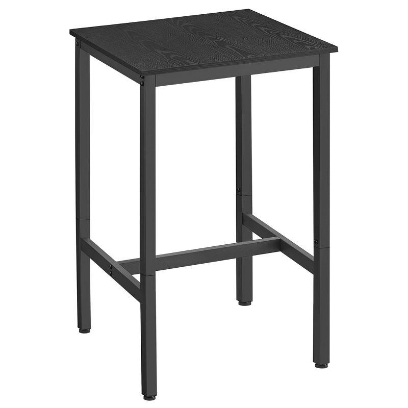 Black Industrial Counter Height Bar Table with Metal Frame