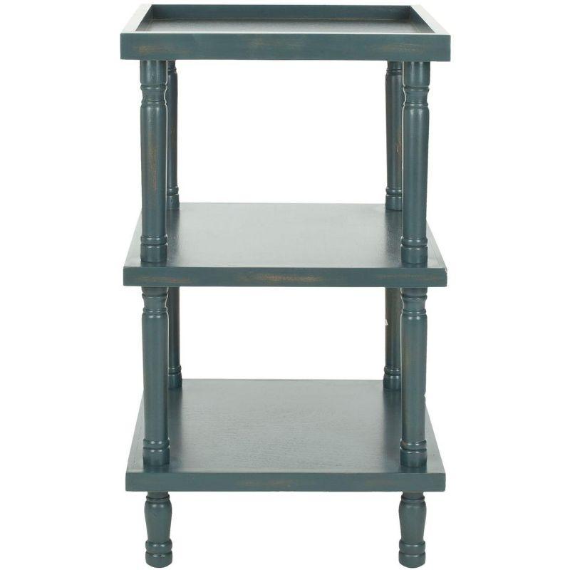 Esmeralda Transitional 3-Tier Square Side Table in Blue/Gray