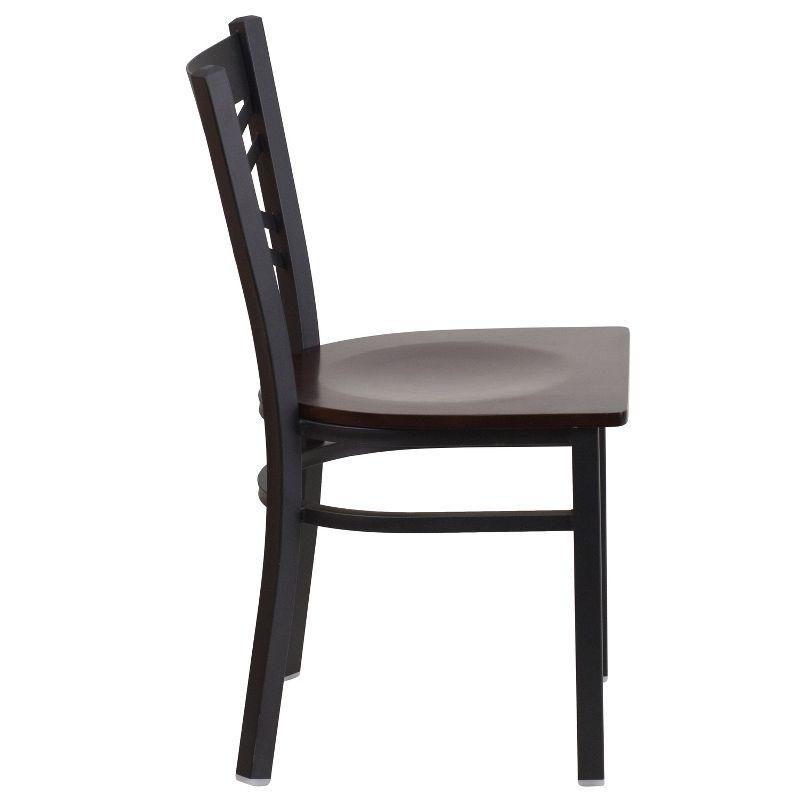 Elevate 32'' Black Steel and Walnut Wood Cross Back Side Chair