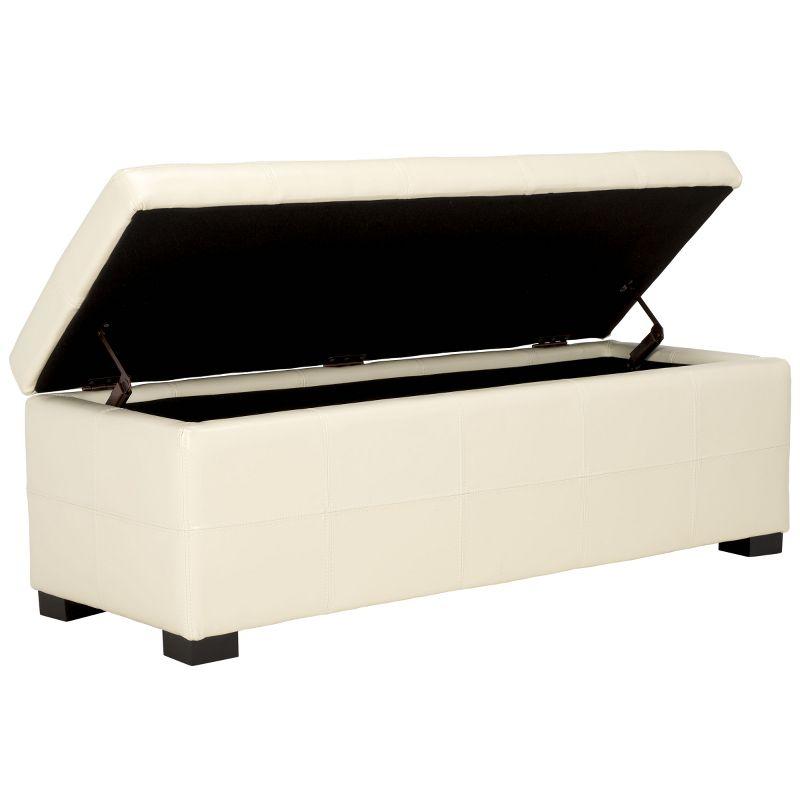 Maiden Large Tufted Storage Bench - HUD8229 - Flat Cream - Safavieh Couture