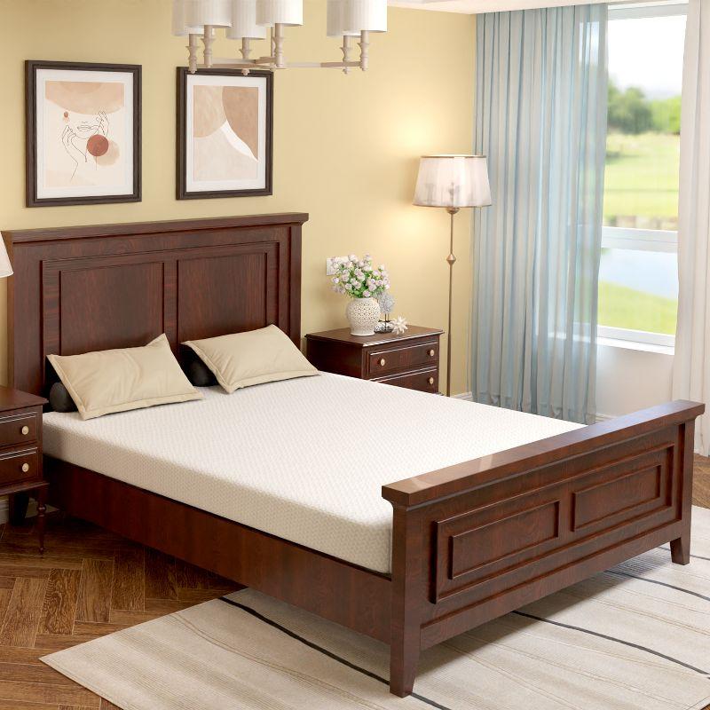 FDW 6 Inch Queen Green Tea Memory Foam Mattress Cooling Gel Infused Mattress/CertiPUR-US Certified/Bed-in-a-Box/Pressure Relieving Queen Size,White