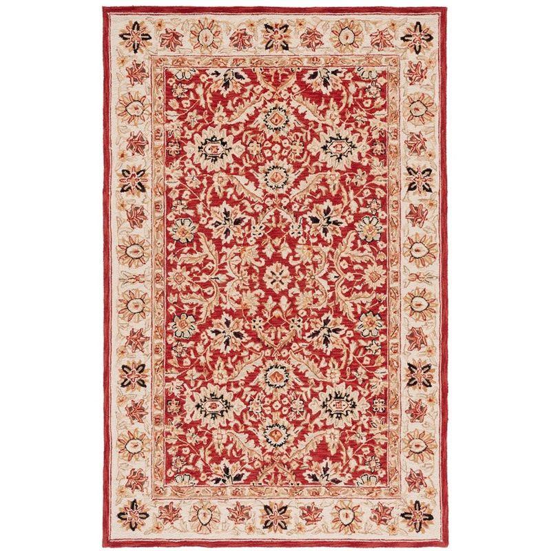 Chelsea HK157 Hand Hooked Area Rug - Red/Ivory - 5'3"x8'3" - Safavieh.