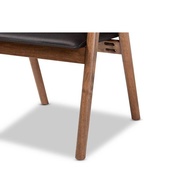 2pc Marcena Imitation Leather Dining Chair Set with Sloping Armrests - Baxton Studio