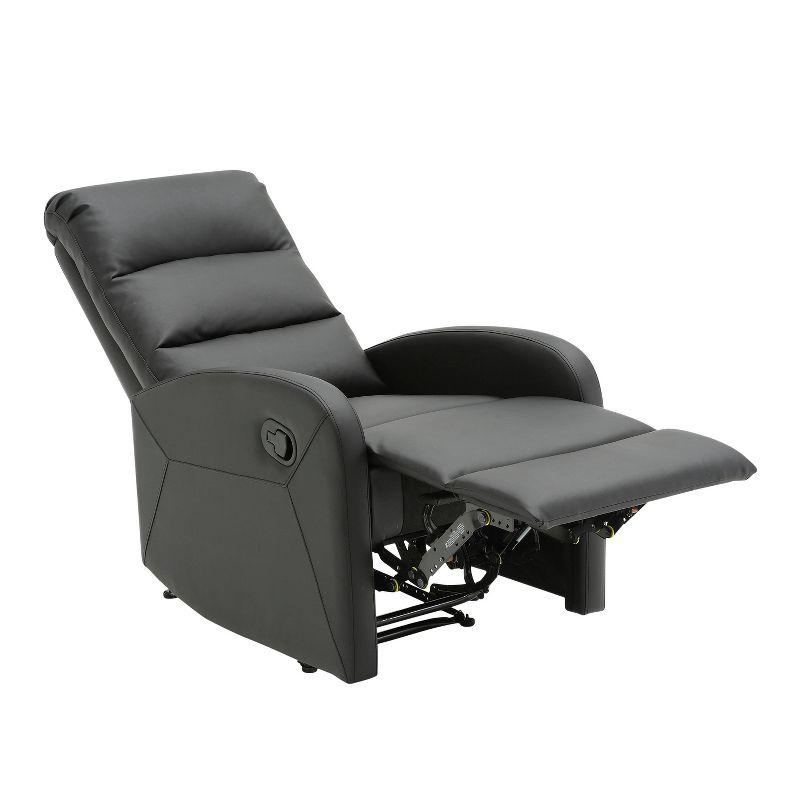 Dormi 24.5" Black Faux Leather Contemporary Recliner Chair