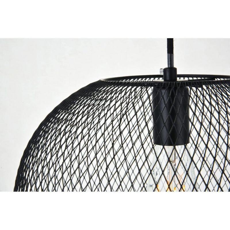 Elegant Lighting Keller 1 Light Black Pendant