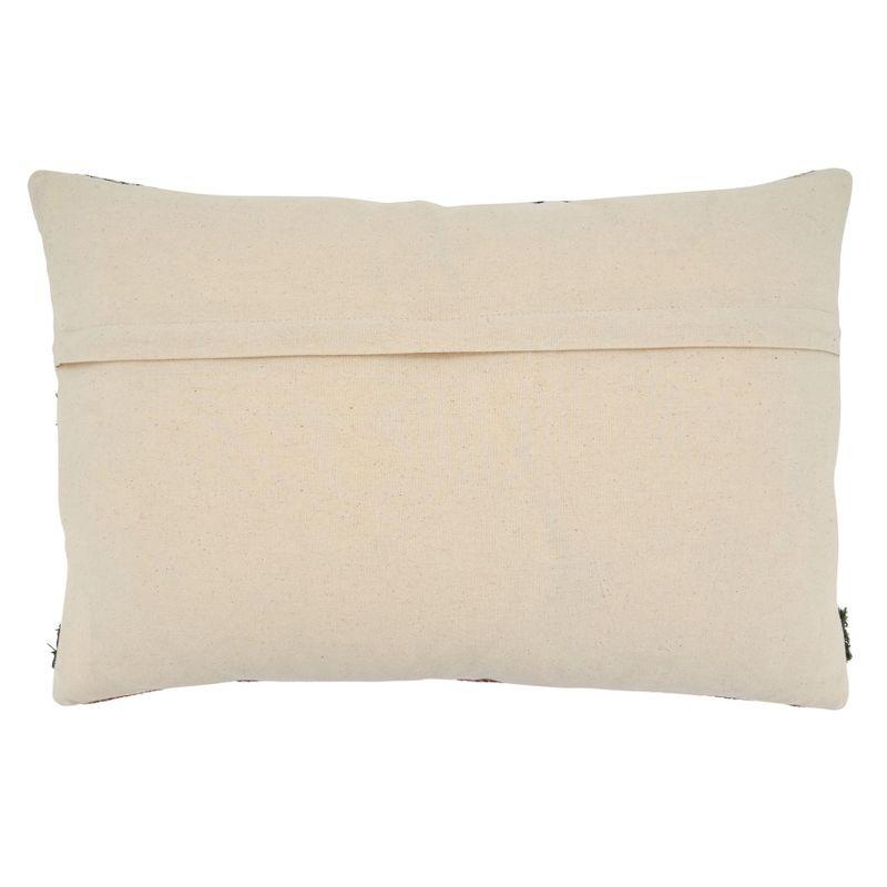 Multicolor Rectangular Printed and Embroidered Pillow