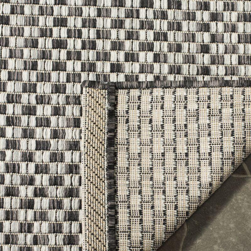 Courtyard CY8653 Power Loomed Indoor and Outdoor Area Rug - Black/Light Grey - 4'x5'7" - Safavieh