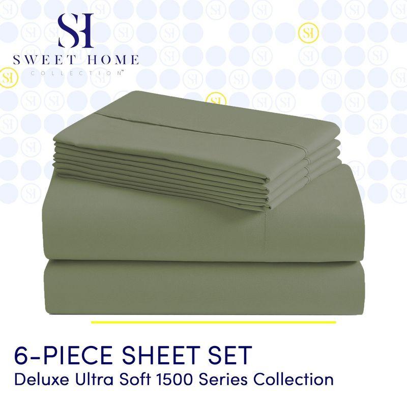 6 Piece RV Queen Short Sheet Set, Deluxe Ultra Soft 1500 Series, Double Brushed Microfiber by Sweet Home Collection®