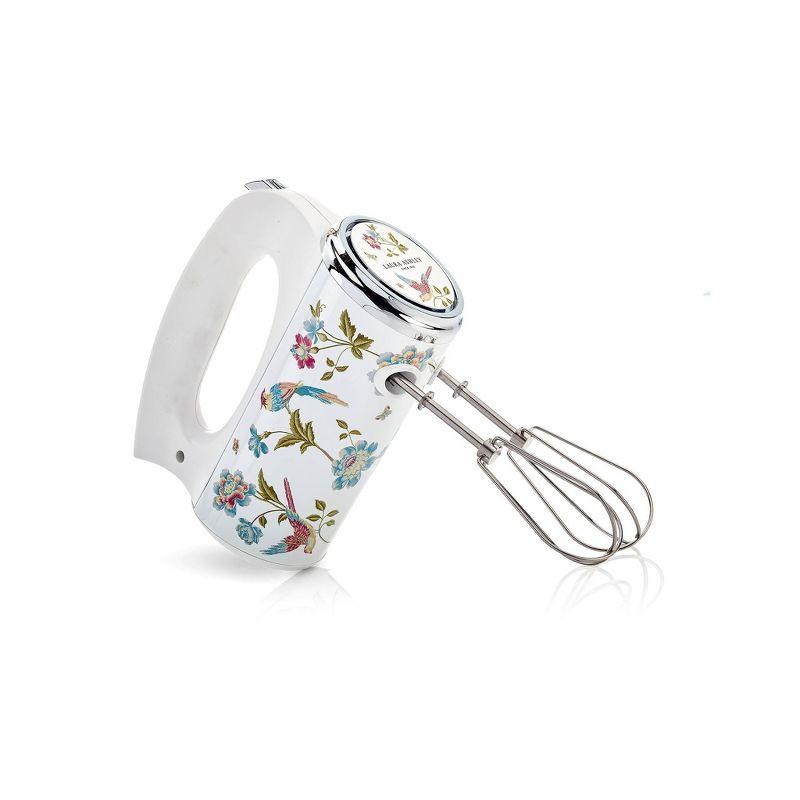 Laura Ashley Hand Mixer White: 300W, 5 Speeds, Stainless Steel, 1-Year Warranty